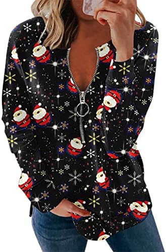 Humorand ružni božićni džemper za žene V izrez dugih rukava modni casual topli seksi duksevi