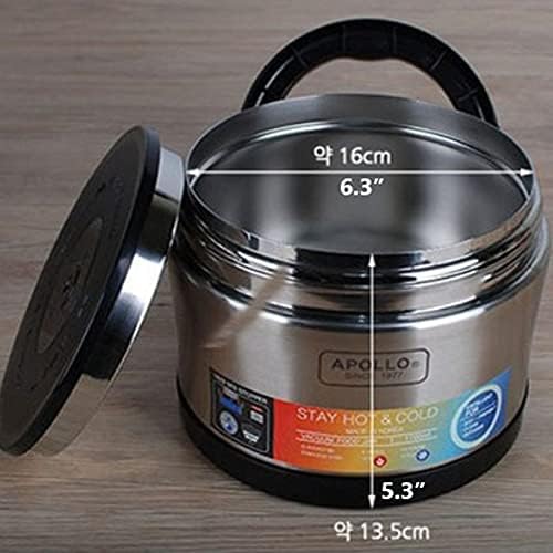 Tulgigs vakuum izolirana nehrđajućim termo hranom JAR BOWL ECO-1700 Ostanite vrući i hladni 1700ml, crni izrađen u Koreji