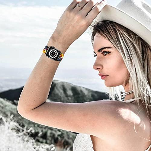 ECBAND Nadograđen podesivim najlonskim elastičnim rastezljivim pletenom solo petlje kompatibilno sa Apple Watch Band Ultra / SE /