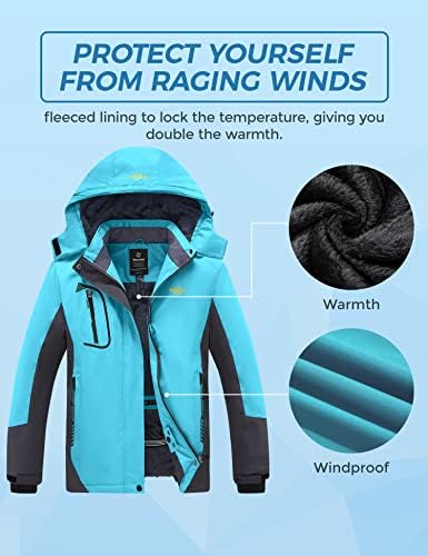 Želite ženska planinska vodootporna skijaška jakna Vjetrootporna kišna jakna Zimski topli kaput s kapuljačom