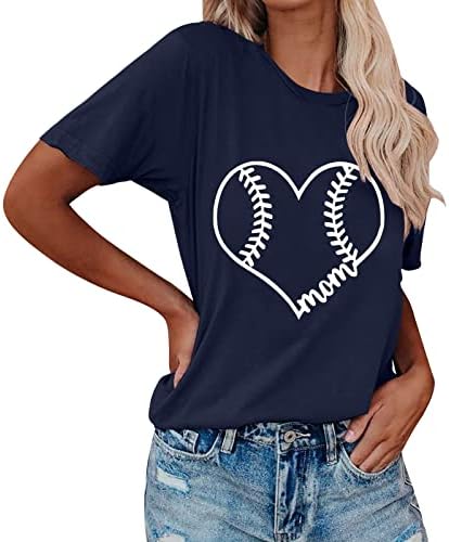 Žene Rade Tops, Bejzbol Grafički Tees Slatka Bejzbol Štampani Ljeto Kratki Rukav T Shirt Casual Sportski Tops