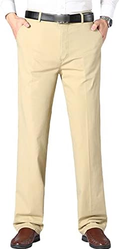 Muške Casual Stretch Chino pantalone klasični Fit bora otporne na ravne prednje pantalone redovne velike & amp; visoke kaki pamučne