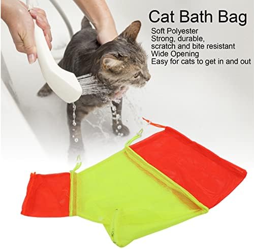 HEEPDD torba za kupanje za mačke multifunkcionalna poliesterska mrežasta torba za uši tri generacije žuta narandžasta