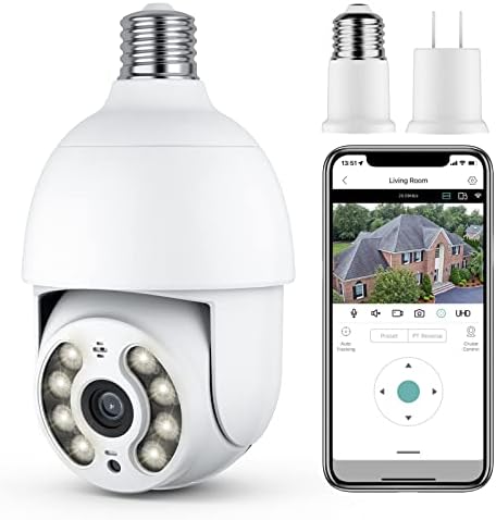 DocSmart Light Sigurnosne kamere, 2k vanjske bežične kamere za 360 ° / nagib IP svjetlo za kućnu sigurnost sa IP65 Color Night Vision
