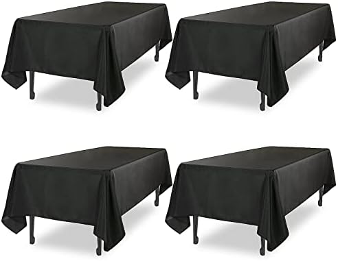 Lbayoho 4 paket stolnjak 60 x102 inča poliesterski stol za tablice za 6 ft pravokutnika, mrlje i naboje otporno na pranje za vjenčane