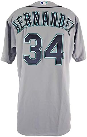 Mariners Felix Hernandez Igra Rabljena 2015 Gray Majestic Road Jersey W / LOA - MLB Igra polovna dresovi