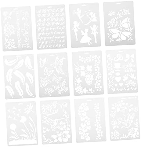 Tofficu Art crtanje ploča šablone za obrt časopis šablona torta šablona 1 Set 12kom crtanje šablona slika šablone cvijet crtanje šablona