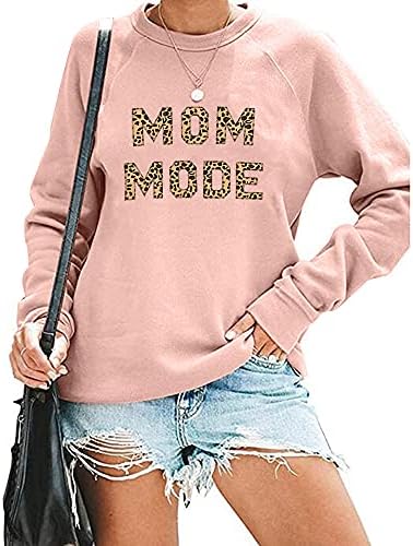 Mama mod vrhova ženske mamine duksere ružičaste dugih rukava posada izrez pulover mama bluza