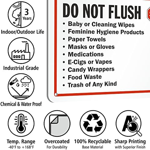 SmartSign 7 x 10 inča Ne ispiranje - dječje maramice ili čišćenje, ženski higijenski proizvodi, papirnati ručnici, maske, traženje