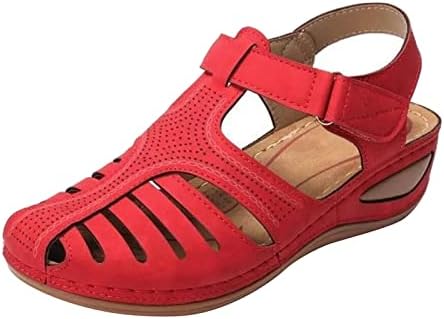 Ženske vintage sandale Europske američke plaže casual cipele plus veličine protiv klizanja izdubljena zatvorena nožnica na sandalu