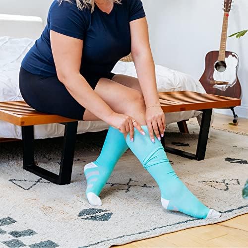 Levsox Plus size za kompresiju za žene i muškarce Wide Calf Klee visoko diplomirane privremene čarape za pucanje 15-20 mmhg