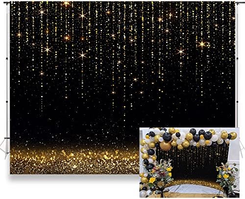 KUKUSOUL 7x5ft zlato Bokeh tačke pozadina crna i Zlatna Glitter Sparkle vjenčanje fotografija pozadina rođendanske zabave dekoracije