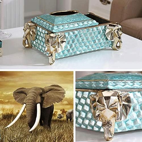 Qoen evropska kutija za tkivo slonova pokriva gold-obnovci rezin rustikalni ukrasni tkivo sa kućištem za pohranu 12,59 Stolno čistovni