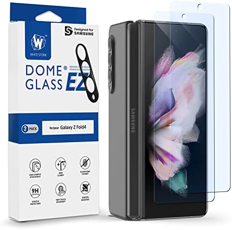 Whitestone 2pack Ez stakleni zaštitnik ekrana za Galaxy Z Fold 4 2022, štit od kaljenog stakla sa punom pokrivenošću [Easy Install]
