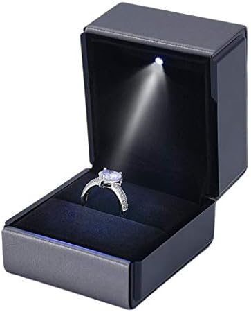 Diariepied Minđuše stoarge Držač kutija, LED lampica Trg nakita prstena za prstenje organizatora