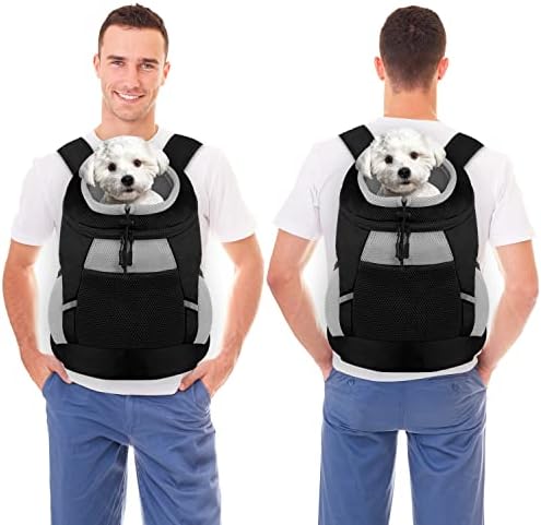 Yelau Backpack baksak za pse prozračan nosač za kućne ljubimce Prednja podesiva sigurnosna torba za male srednje pse mačke zečevi
