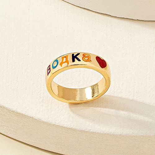 Jednostavni prstenovi za žene šareni prsten za kapanje ulja za pismo ljubavni prsten ženski Retro običan prsten poklon za prijatelje