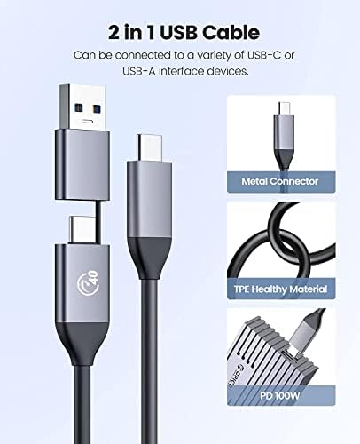 ORICO 40Gbps NVMe SSD kućište M. 2 na USB-C Adapter za NVMe M-ključ 4TB SSD 2280, Aluminij M2 NVMe vanjski SSD slučaj Kompatibilan
