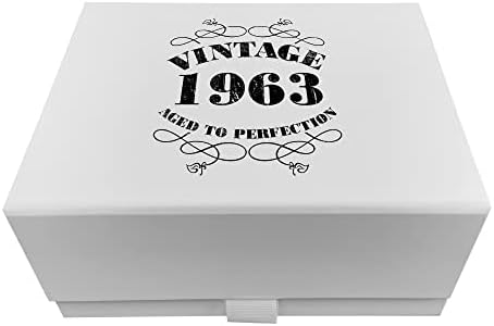 Poklon kutije sa poklopcima-magnetna Poklon kutija - Bijela Poklon kutija za poklone za 60. rođendan u 5 veličina - Vintage-mala