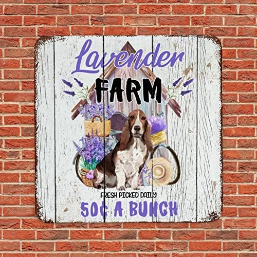 Funny pas metalni limenki znak lavanda Farm Fresh Odabrani dnevni nostalgični vješalica za pse za pse Vintage Zidna vrata Zidna vrata