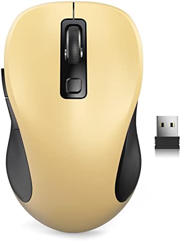 Trueque bežični miš za Laptop, ergonomski računarski miš od 2,4 GHz sa dugmadima za nazad i napred, dpi na 3 nivoa, 6 tastera, optički