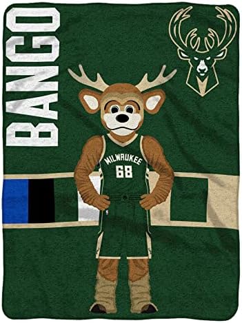 Sleep Squad Milwaukee Bucks Bango 60 x 80 –Raschel plišani pokrivač-NBL maskota Super-meko bacanje