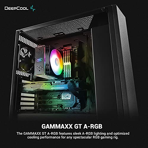 DEEPCOOL GAMMAXX GT a-RGB, CPU Air Cooler, SYNC a-RGB ventilator i crni gornji poklopac, podržana kontrola kabla ili matične ploče,
