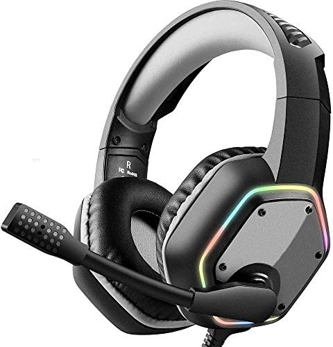 Raxinbang slušalice žičane slušalice za igranje, RGB svjetleće slušalice za igranje, sa mikrofonom Samo-smanjenje šuma Stereo Surround