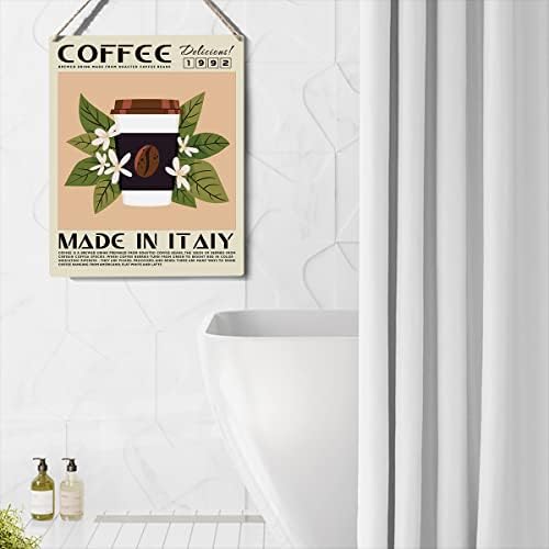 Smiješna kuhinja znak Dekor kafa drveni znakovni znak Wall Viseće postere Artwork 8 X10 Moderna kućna kuhinja ukras