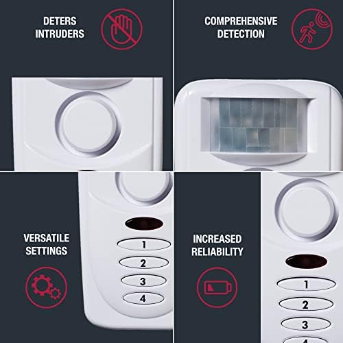 SABRE bežični senzor pokreta kućni sigurnosni Provalnički Alarm sa glasnom sirenom od 120 dB i Širokougaonom detekcijom od 120 stepeni,
