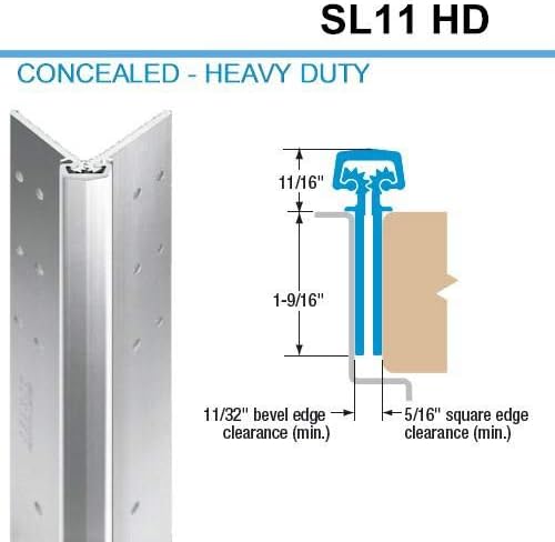 Odaberite Hinges SL11 HD 95 Pričarani sakriveni šarki Heavy Duty aluminijum 780-112HD 780-112HD FMSLFHD / KFMHD vatrena ocjena Swist-Clear