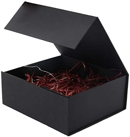 5 pakovanje crne poklopljene kutije, 7.8x7x3,1 inča poklon kutije s poklopcem, poklon kutija za dan zaljubljenih, poklon kutije za