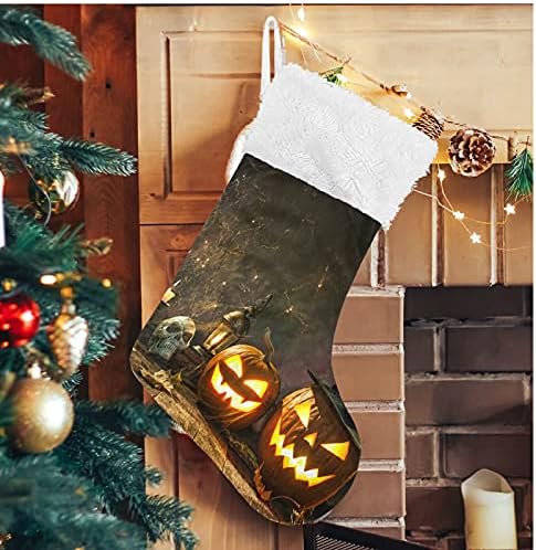 Alaza Božićne čarape Halloween bundeve glave Jack Lanterns Classic Personalizirani veliki ukrasi za skladištenje za obiteljski odmor
