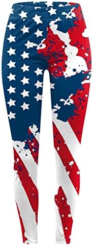 Američka zastava Patriotske noge Ženske gumene gume Patriotske zvijezde Stripes Tajice Stretch guza podižu elastične tajice