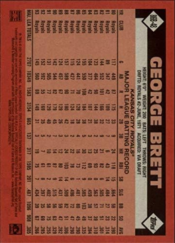 2021 TOPPS serija 1 Baseball 1986 bejbol 35. godišnjica 86b-48 George Brett Kansas City Royals Službena MLB kartica za trgovanje