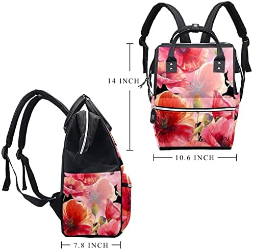 Guerotkr putnički ruksak, ruksak od pelena, ruksak pelena, cvjetni cvjetni kukuruzni mak crveni ružičasti ružičasti