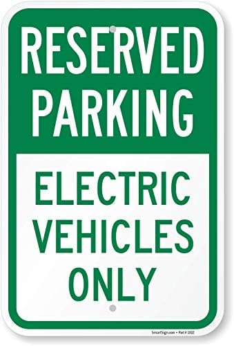 SmartSign 18 x 12 inčni parking - samo električni vozila Metalni znak, 63 mil aluminij, zelena i bijela