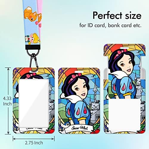 Akkya Vezica za vrat u 5 paketa sa držačem lične značke za ključeve kartica privjeska za ključeve slatka Kawaii karikatura princeze
