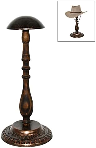 Owlgift stolni šešir Stand Vintage Stil kupola u obliku Bronze Metal & amp ;rustikalni smeđe drvo Stem šešir stalak/Rig Holder Display