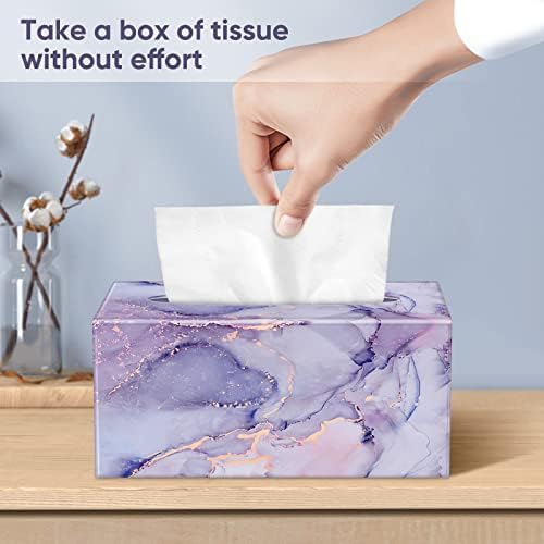 Držač kutije za tkivo, Finpac pravokutna PU kožna sklopiva kutija za lice lica pokriva držač dekora za dnevni boravak, kupatilo, kuhinjsku