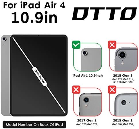 DTTO iPad Air 4 Case / iPad CASE CASE / IPAD 10.9 Extra zaštitna, ali tanka pokrivača sa držačem olovke i jakim magnetskim, 6 praktičnih uglova postolja, auto mirovanja / budnosti, crna