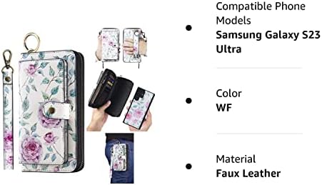 LITOU kompatibilna za Samsung Galaxy S23 Ultra futrola za telefon za žene i muškarce, ručnici kvačilo kožni novčanik Flip Case držač