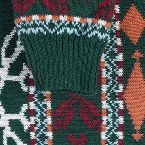Božićni džemper za žene snježne pahuljice pleteni džemper s dugim rukavima CREW izrez pulover pletiva za jedrenje