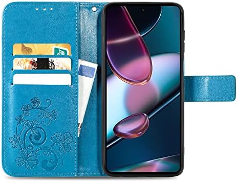 Monwutong torbica za telefon za Motorola Edge X30, Pu+TPU kožna preklopna torbica sa magnetnom kopčom i poklopcem držača za gotovinske kartice za Moto Edge X30 SYC, plava