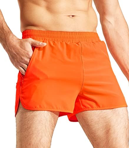 MIER muški 3 inča kratke hlače za brzo sušenje Liner lagani vodootporni Atletski trening aktivni džepovi sa patentnim zatvaračem