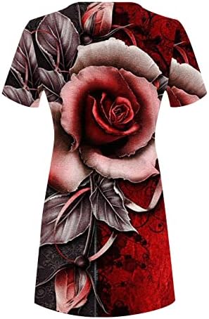 Ženske kratke rukave haljine sa cvetnim printom modni letnji labavi Casual Tunic Swing Shirt Dress Boho Flowy kratki Sundresses