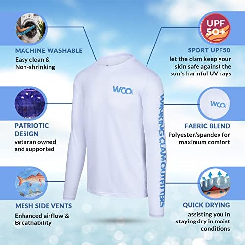 Winkring Clam outfitters ribolovne košulje za muškarce dugih rukava ribolovna oprema - ribolovni pokloni za muškarce upf 50 sunčana
