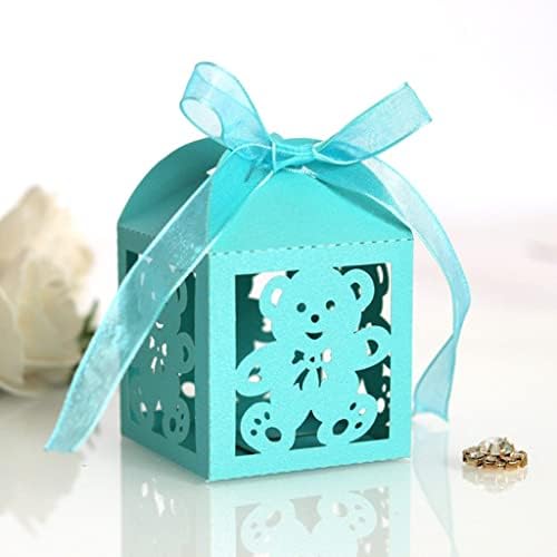 CUJUX 10kom plava Poklon kutija za rođendanske svadbene zabave kutija za slatkiše pakovanje šupljih slatkih medvjedića čokoladnih