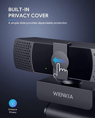 2022 Wenkia 1080p Web kamera sa poklopcem za privatnost & amp;dvostruki Stereo mikrofoni, HD USB kamera za Web računar sa automatskom