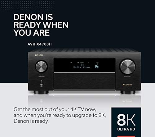 Denon AVR-X4700h 8K Ultra HD 9.2 kanal AV prijemnik 2020 Model - 3D Audio & Video sa IMAX Enhanced, napravljen za igranje, Music Streaming,